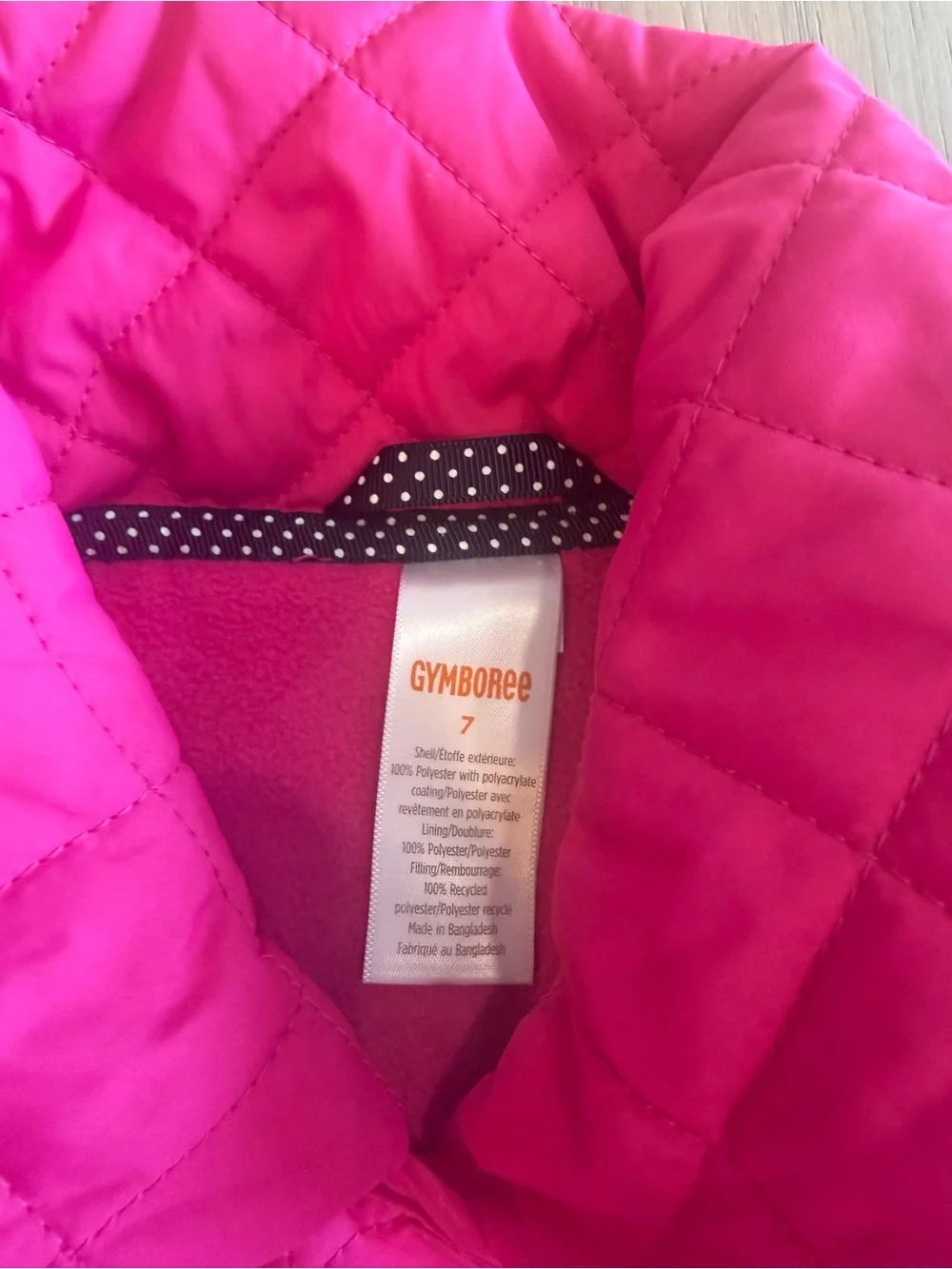 Gymboree Girls' Quilted Hot Pink Puffer Jacket